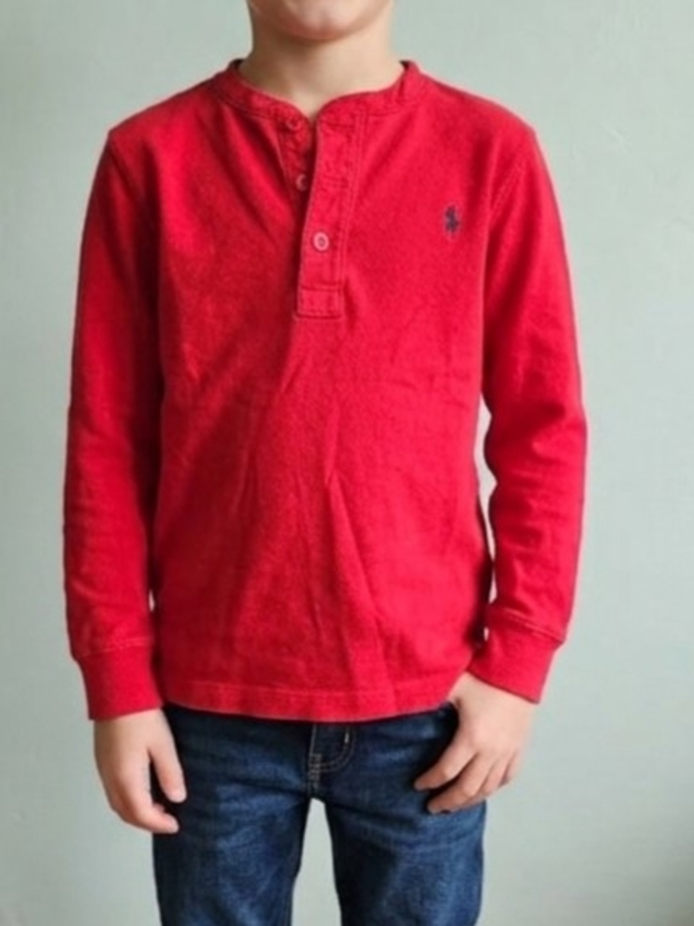 Polo by Ralph Lauren Red Long-Sleeve Henley Tee for Boys